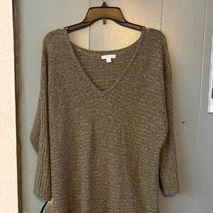 New York & Company Olive V-Neck Sweater